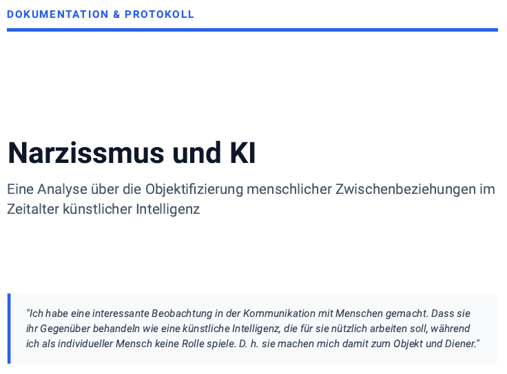 Narzissmus und KI
